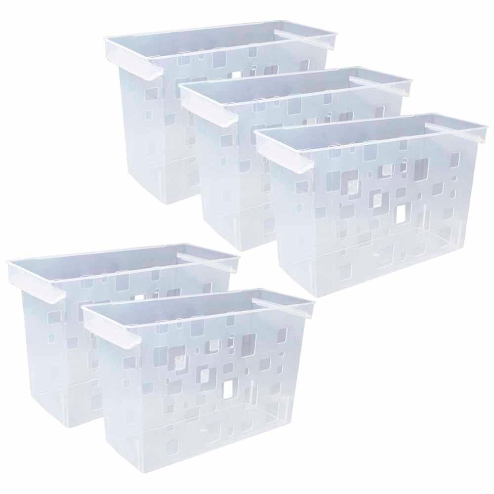 5 Caixa Arquivo Dello Cristal Para Pasta Suspensa Documento