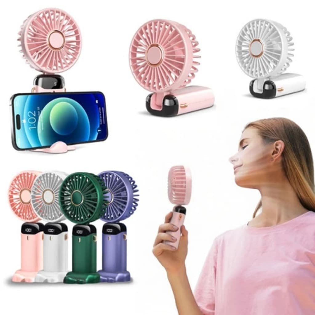 Display Digital portátil pequeno ventilador silencioso presente dobrável pendurado pescoço tipo usb portátil Mini pequen