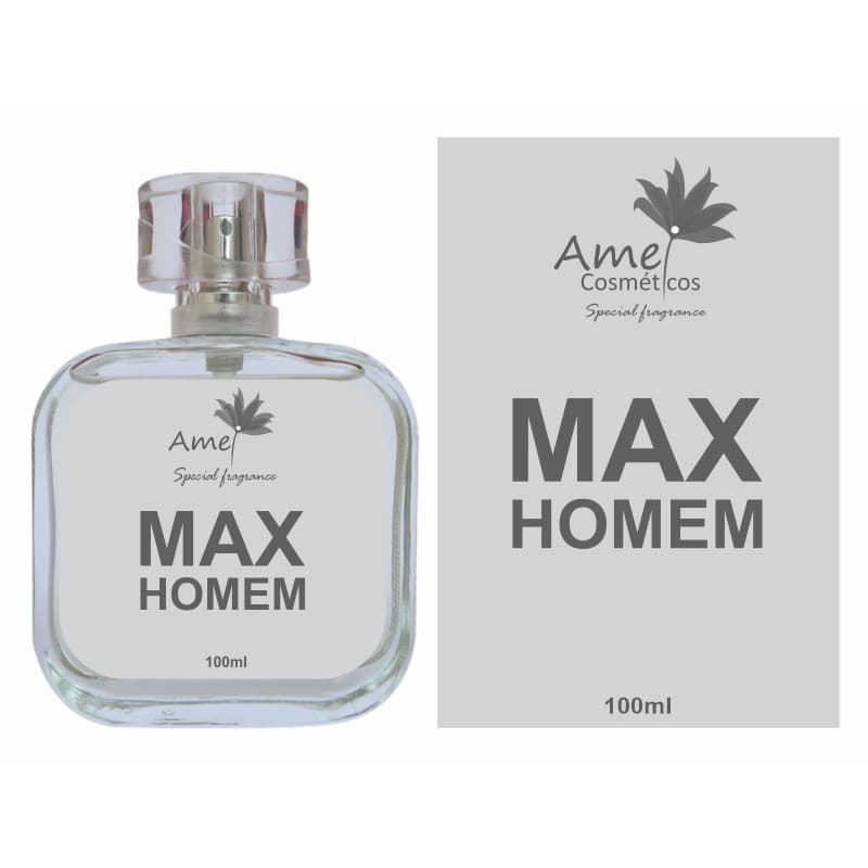 Perfume Max Homem Masculino Amei Cosméticos Alta Fixação 33% de Essência Importada EDP