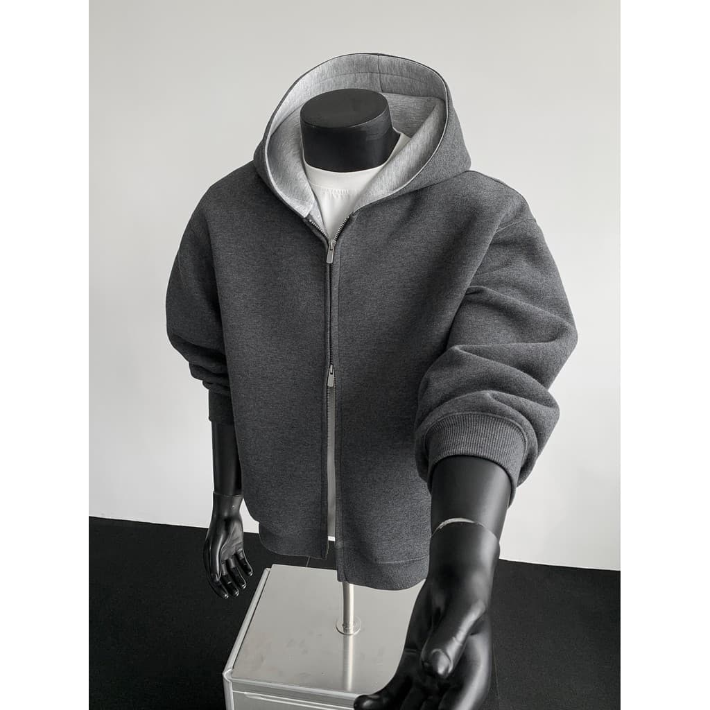 Americano cor-bloqueio com capuz Cardigan moletom masculino primavera rua Wear pesado zíper jaqueta com capuz masculino