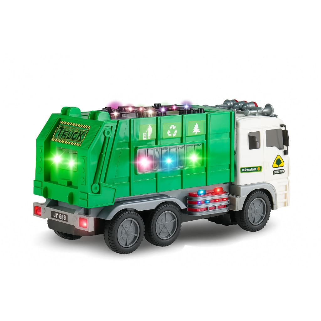 Caminhão Coletor De Lixo Corrinho de Brinquedo Com Som E Luzes 4d