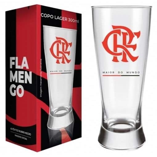 Copo Vidro Lager Times de Futebol Oficial 300 ML Allmix