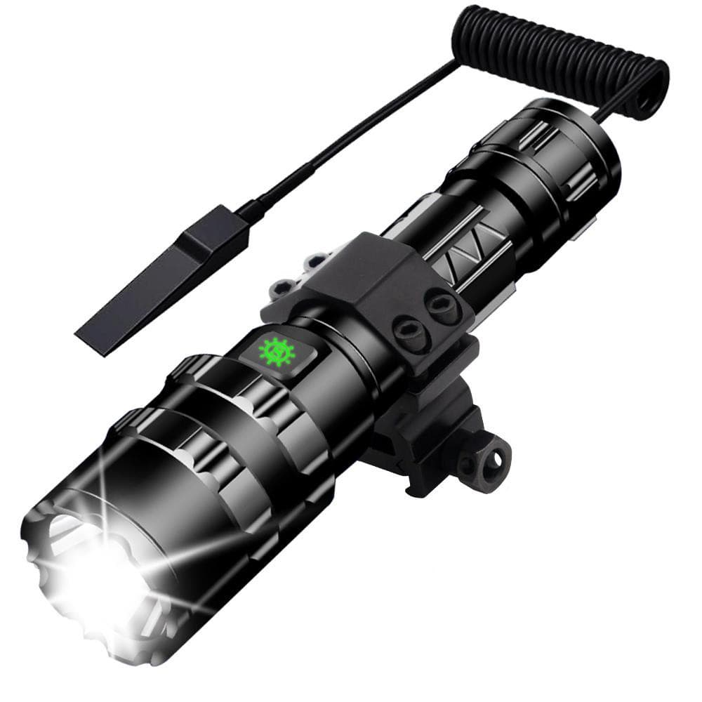 Lanterna Tática Led c/ Mount p/ trilho 22mm e Acionador Remoto