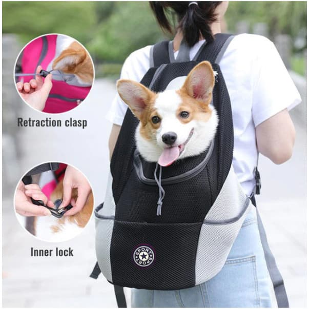 Nova Mochila para Cães e Gatos, Confortável, para Viagens e Caminhadas, com Alças Ajustáveis e Respiráveis, para Cães e