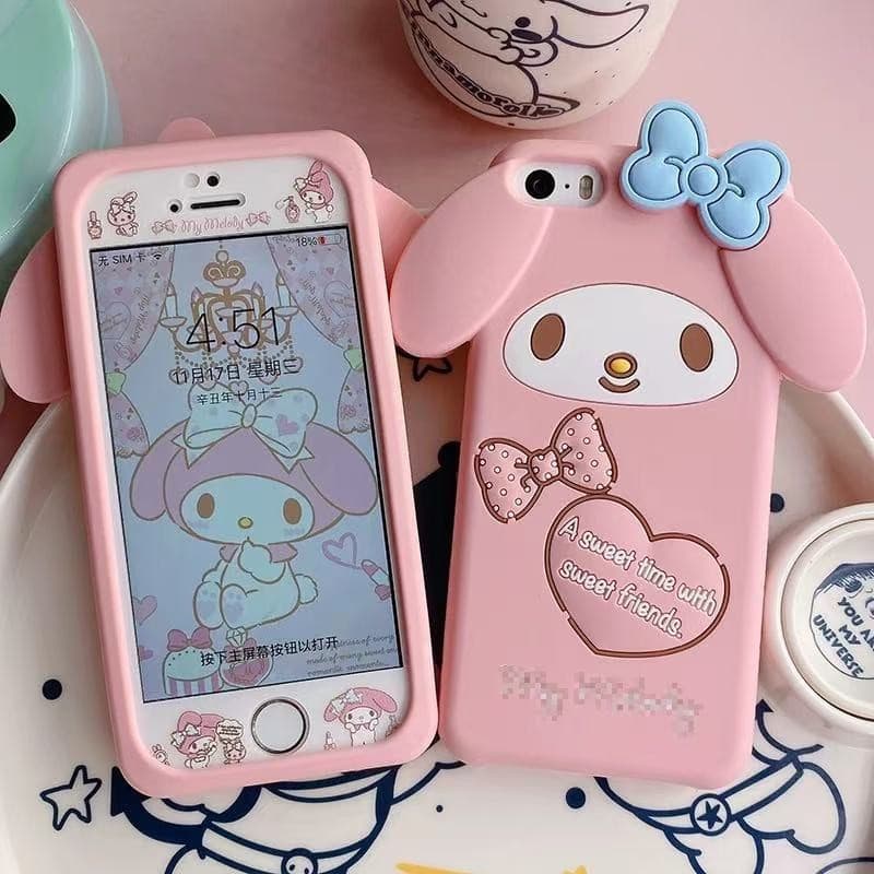 Nova Capa de Silicone Macia e Fofa 3D My Melody para iPhone 16 15 14 13 12 Pro Max 11 Pro Max 4s 5 8 7 6 Plus 0571