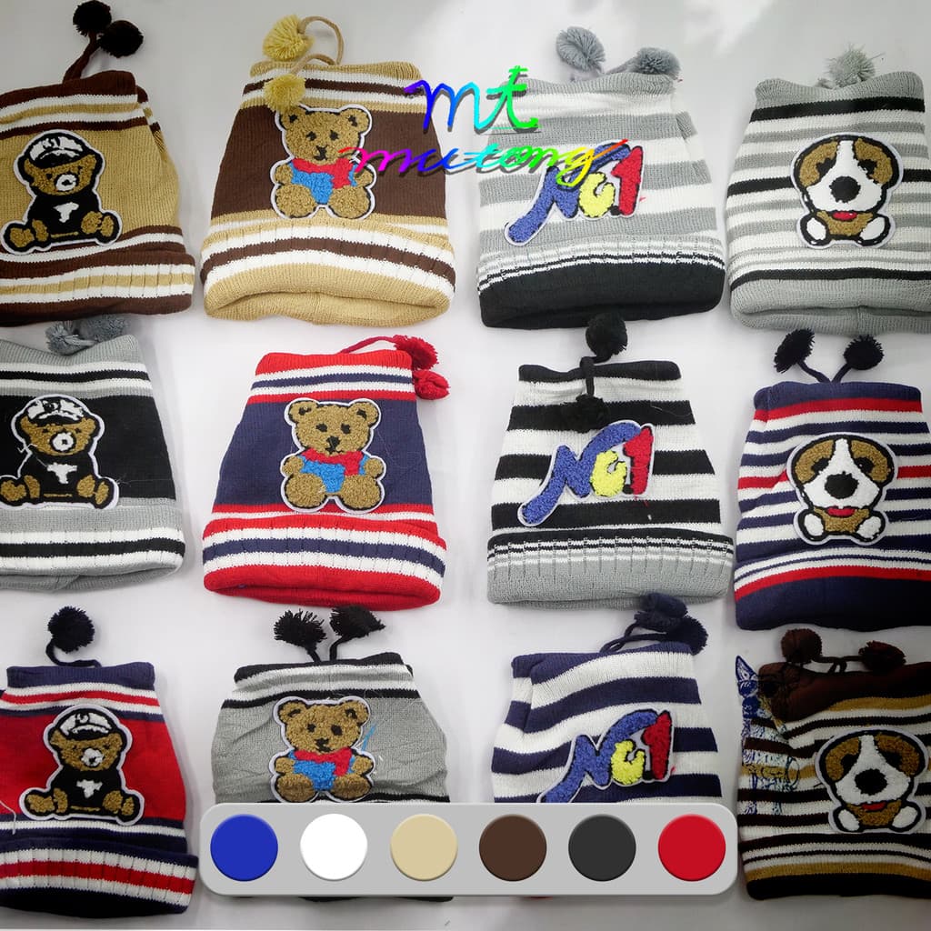 kit Touca de Infantil Com Pompom Menino-MODELO SIMPLES gorro crianca.natal.inverno,frio,esqunta/3111