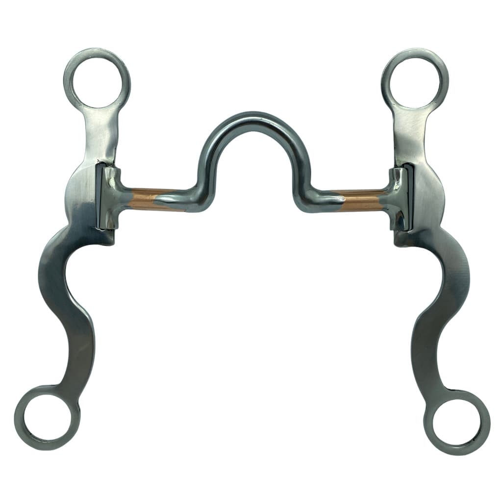 Freio para cavalo jango bocal liso inox com ferro modelo nacional ref. 200 3 tambores trabalho rural passeios cavalgadas