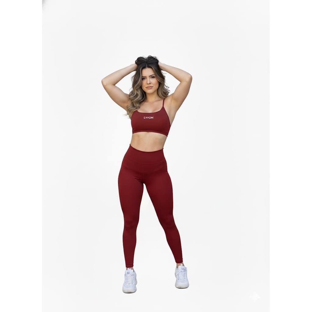 Conjunto Fitness Purplish Top Costas Nadador e Calça Poliamida Modeladora