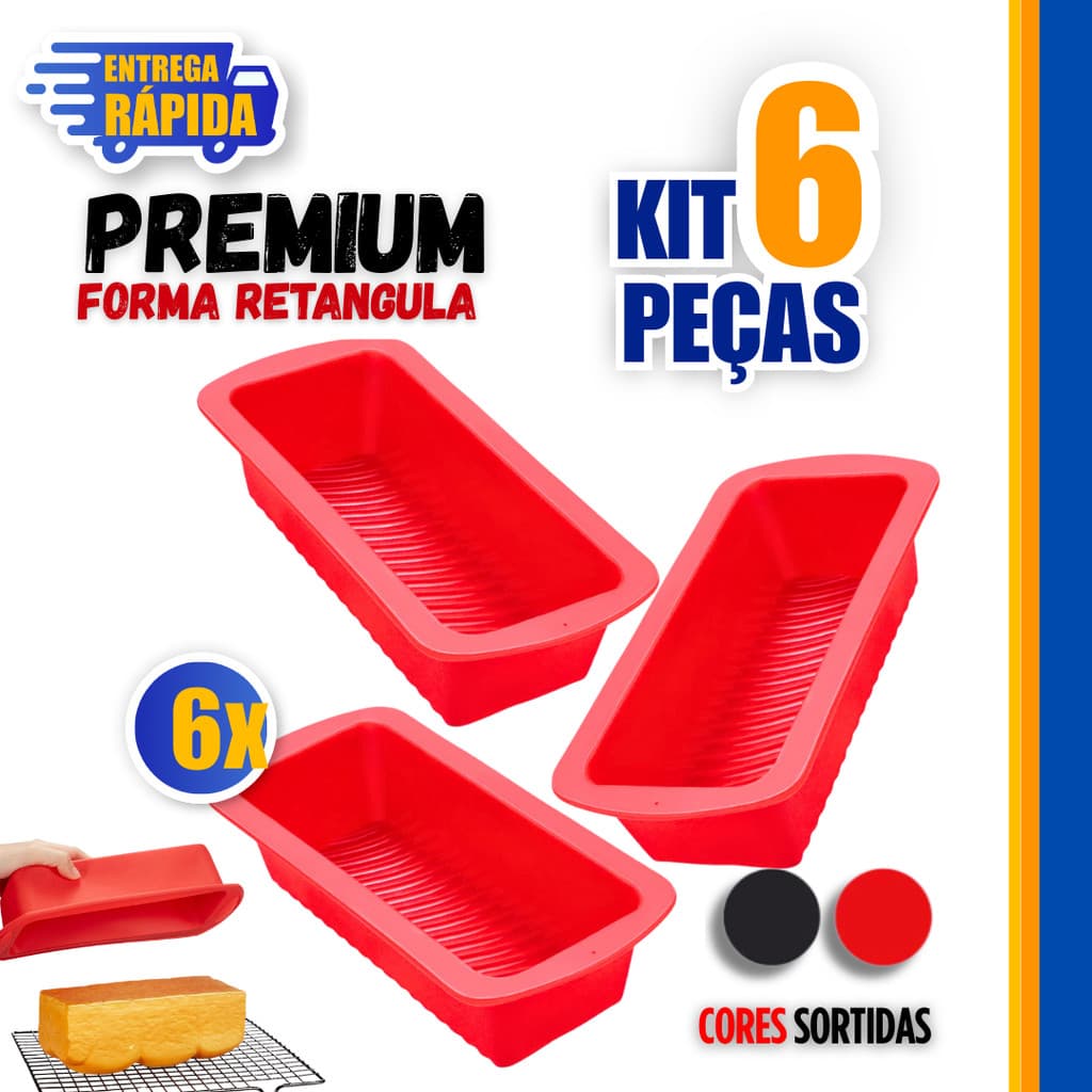 Kit 6 Unidade Formas de Silicone para Air Fryer Forno Freezer Microondas Assadeira ideal Bolo Pães e Doces