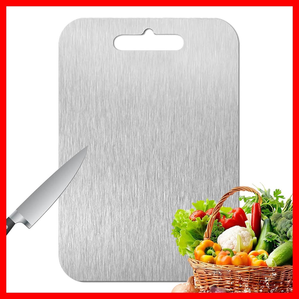 Tábua de corte de aço inoxidável 20x29cm, corte de carne, vegetais, antiderrapante, tábua de corte de cozinha doméstica