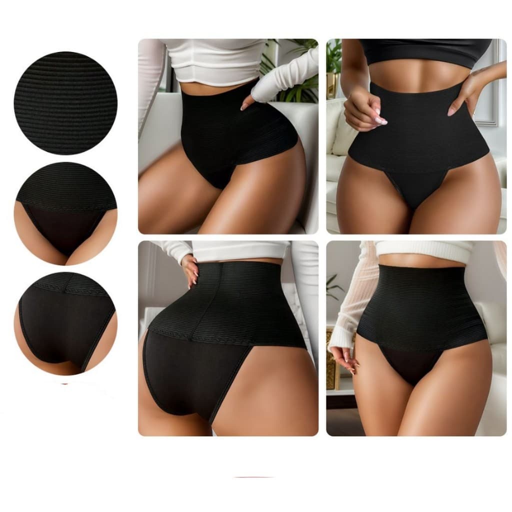 Calcinha Modeladora Levanta Bumbum Alta Compressão Cós Alto Redução de Medidas. DONG