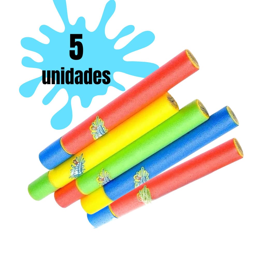 Kit 5 Lança Água brinquedo Infantil Colorido Para Brincar na Piscina E Praia Não Afunda