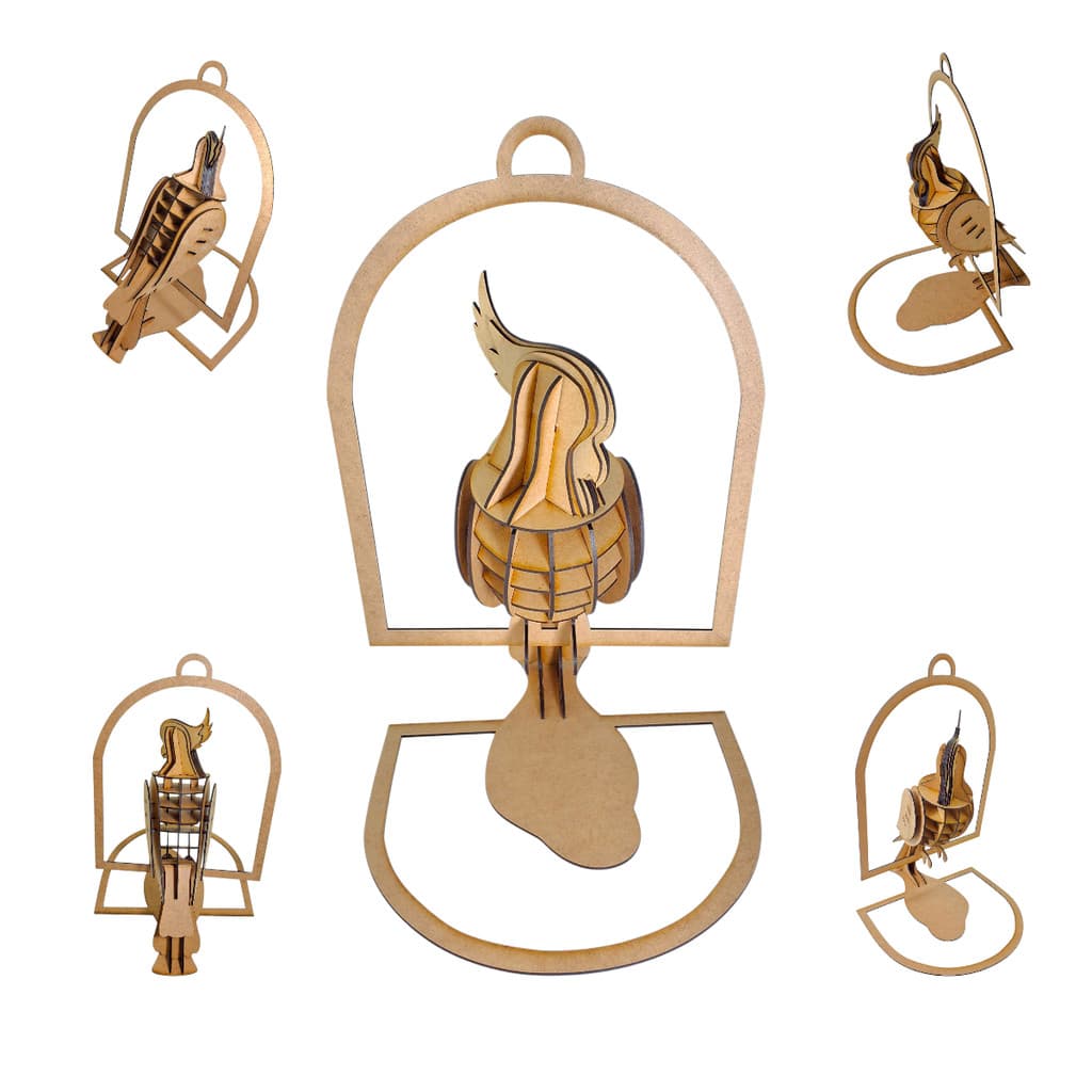 MDF 3D Calopsita em Escultura Decorativa Corte a Laser Arte