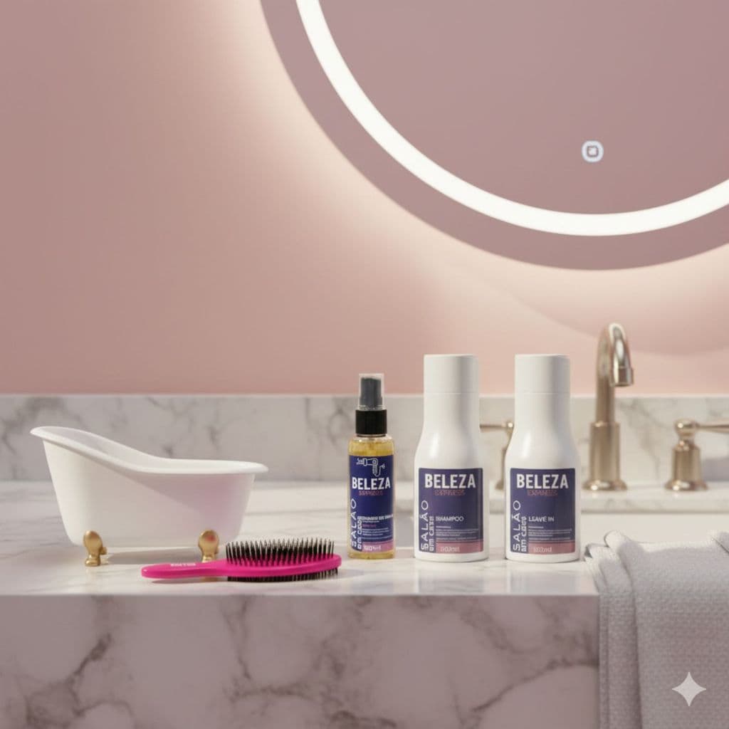 Kit presente cabelo de salão em casa com banheira e escova