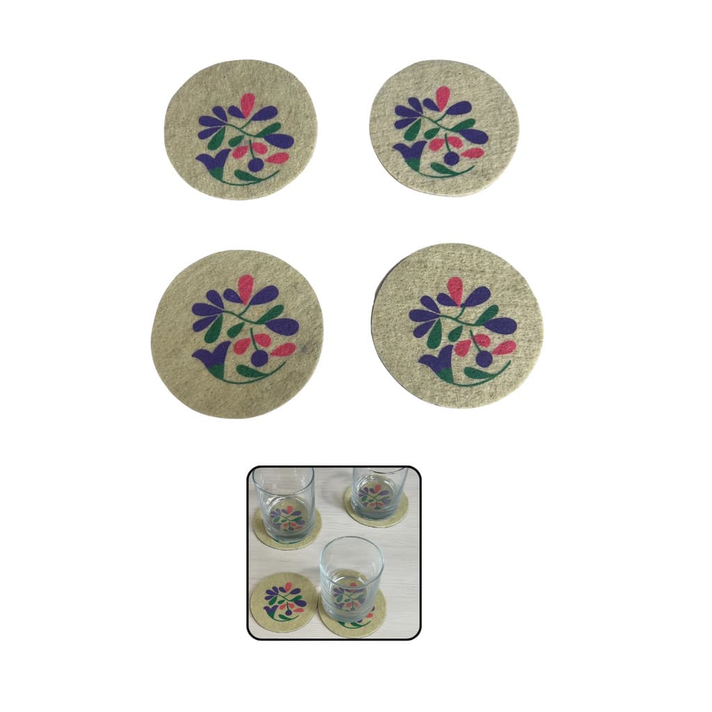 Kit 4 Porta Copos Antiderrapante Não Risca Móveis 10cmx10cm