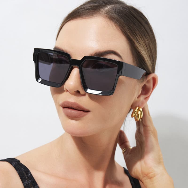 Óculos de Sol Quadrados de Armação Grande, Óculos de Sol Femininos da Moda