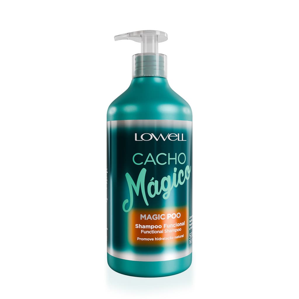 Shampoo Cacho Mágico 500ml Lowell Cabelos Cacheados e Crespos Hidratados com Efeito Mágico