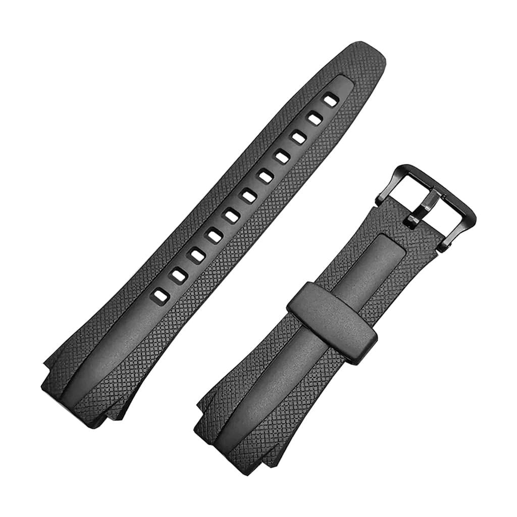 Pulseira Borracha Resinada Para Casio World Time AQ-160W AQ-163W Series Preto
