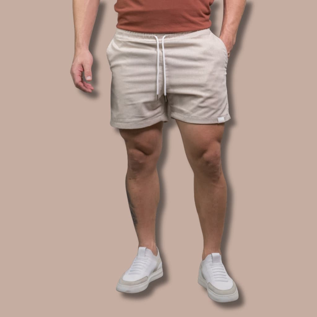 Shorts Linho Premium Masculino Verão Praia Estilo E Conforto