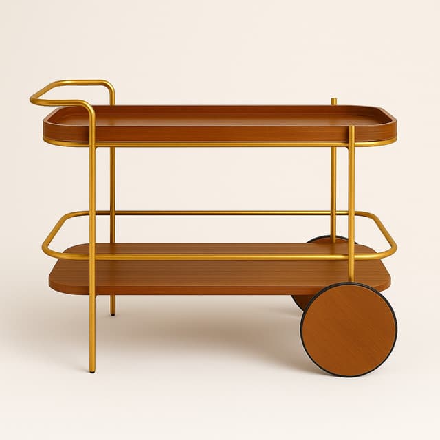 CARRINHO BUFFET BAR DECORATIVO DOURADO