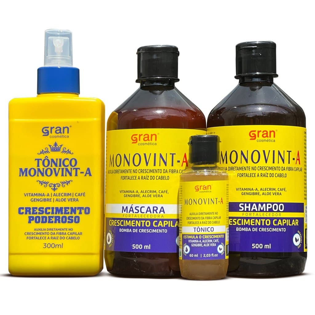 Kit Monovint-A  Com Tônico Poderoso - Crescimento Capilar Acelerado Para Cabelos Longos e Fortes