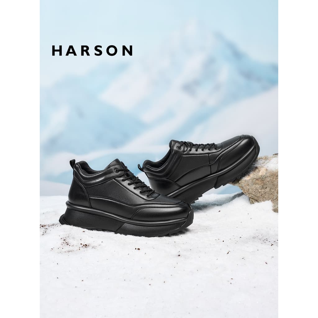 Husen inverno velo-incrustação sapatos masculinos quente couro genuíno negócios casuais sapatos de couro masculino aumen