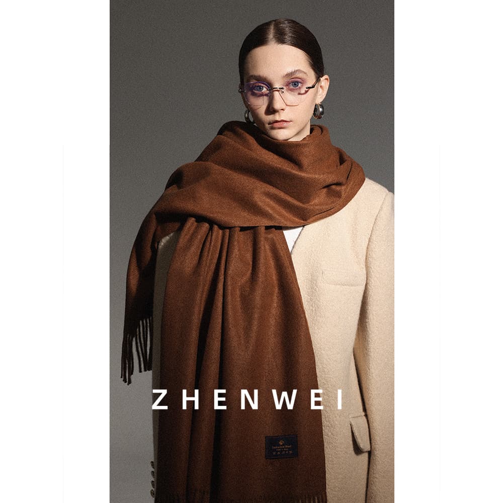 Lenço marrom Extra grosso cor sólida quente cachecol feminino outono inverno 2025 novo estilo Melade estilo cachecol xal
