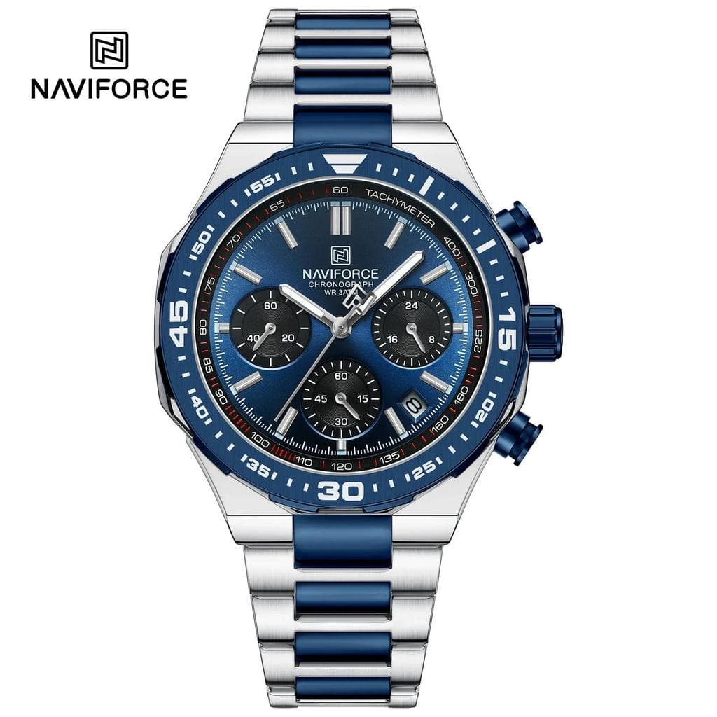 NAVIFORCE Marca Original Relógio Masculino Esporte Luxo Militar Cronógrafo À Prova Dwaterproof Água De Pulso Aço Inoxidá