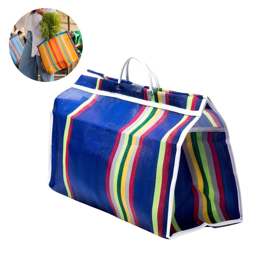 Sacola Para Compras Nylon Super Resistente 45x30cm Feira Mercado Praia