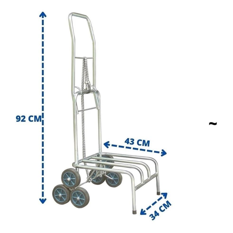 Carrinho Bagageiro Aranha Dobravel facil de subir Escadas com 6 Rodas Resistente Luxo Mini