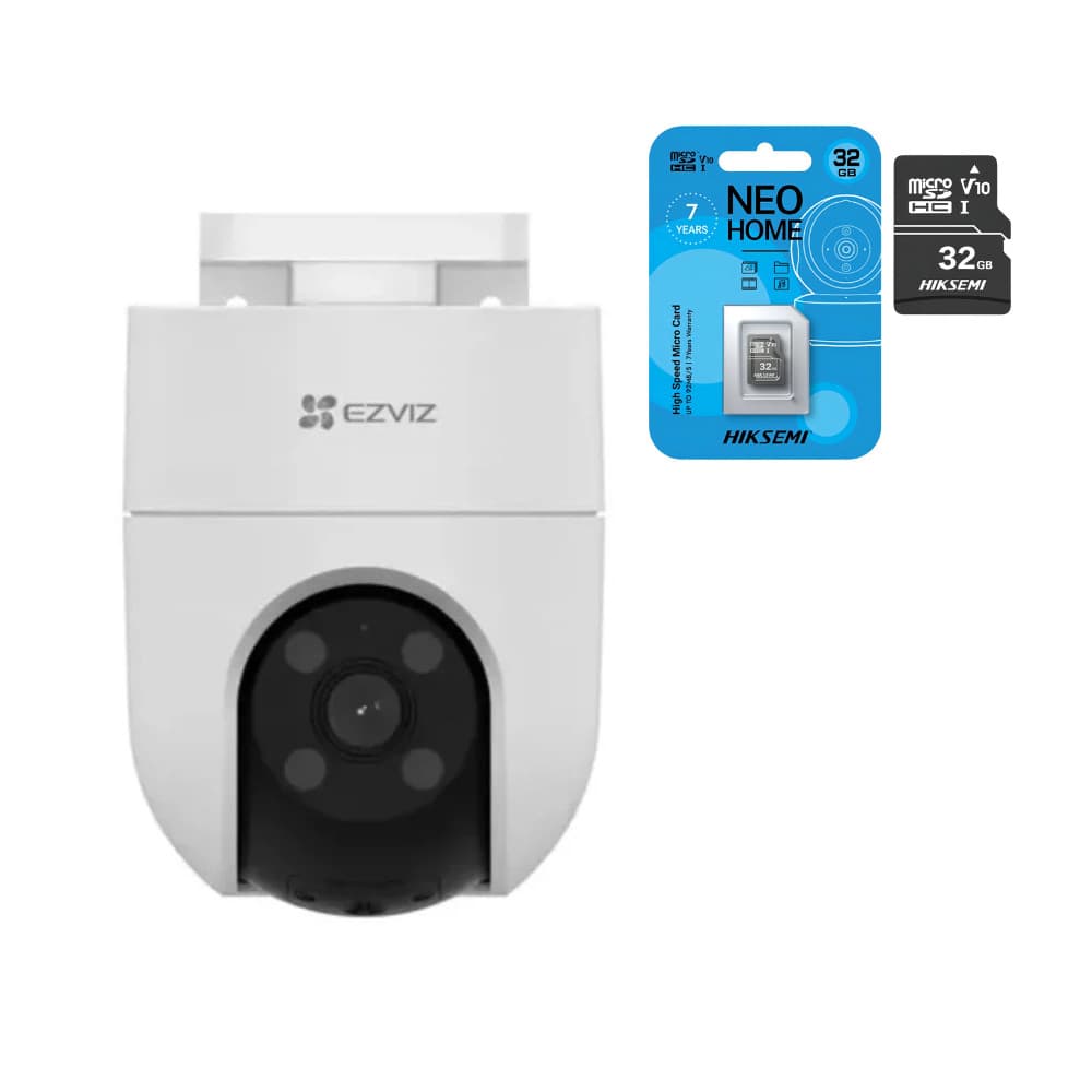 KIT Câmera Wifi Externa Noturna H8c 1080p Ezviz + MicroSD32gb