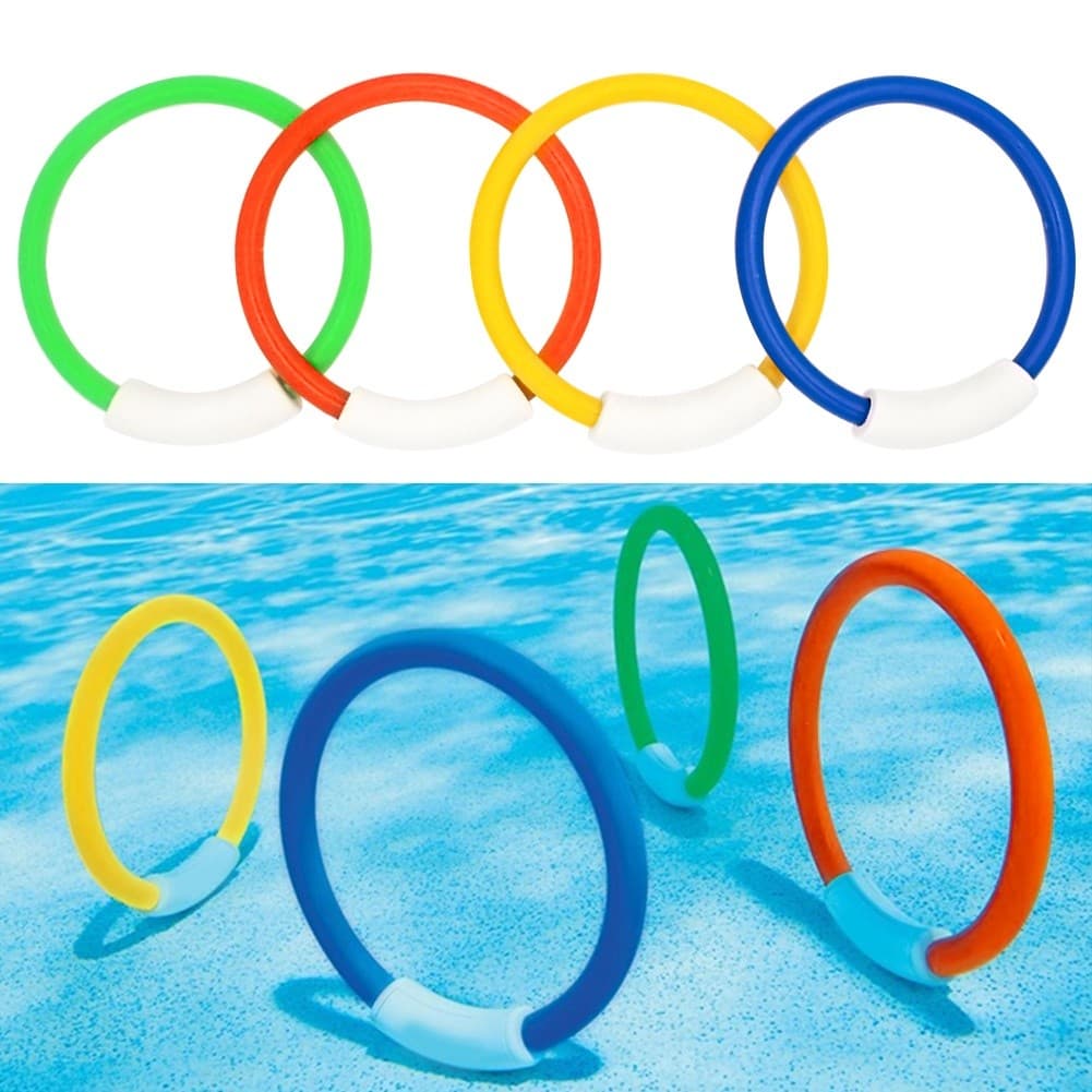 Argolas De Mergulho 4pcs Brinquedo De Piscina  Afundamento Para Crianças