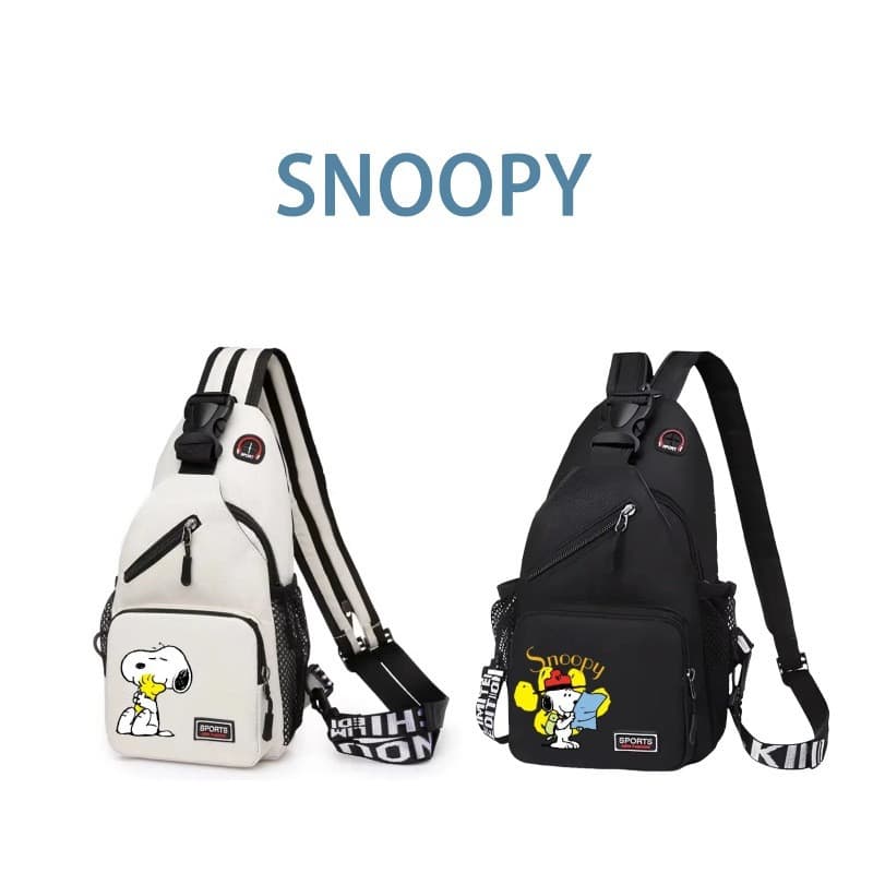 Promoção Snoopy Mochila de grande capacidade Bolsa de ombro Bolsa Crossbody no peito