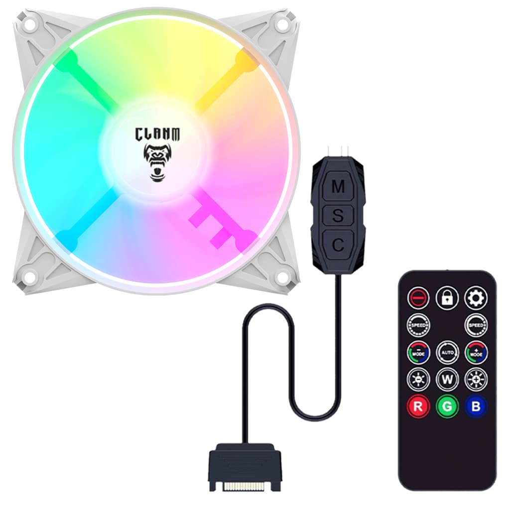COOLER FAN Gamer Snow Eurus Led ARGB + Controladora kit de 1 3 5 ou 7 CLANM