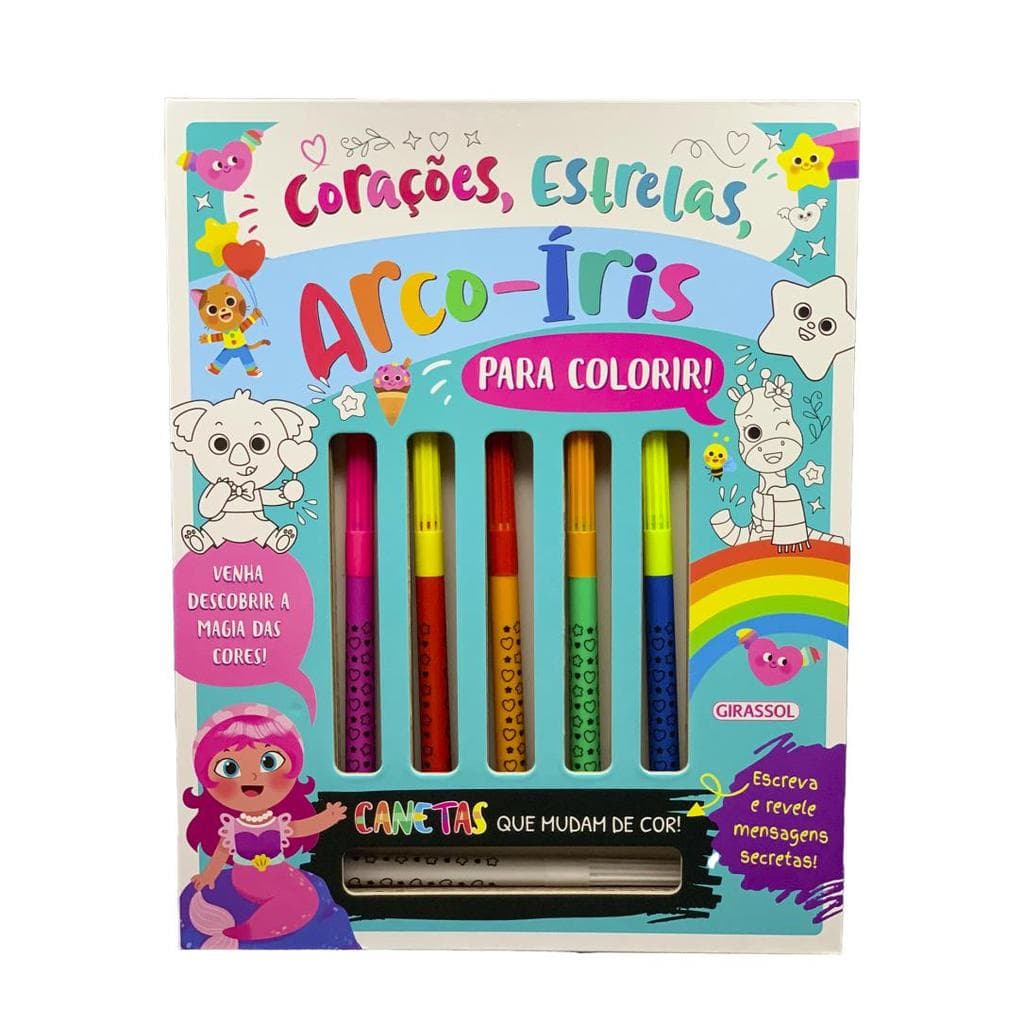 Mania Colorida: Corações, Estrelas e Arco-íris - Para Colorir com Canetas que Mudam de Cor! Livros D+MS