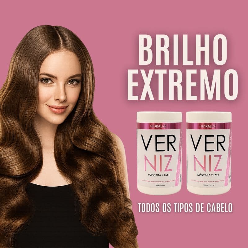 Creme de Pentear Kit 2  Banho de Verniz Mascara 2 em 1 Nutricao Fortalecimento Reconstrução Hidralize 1kg