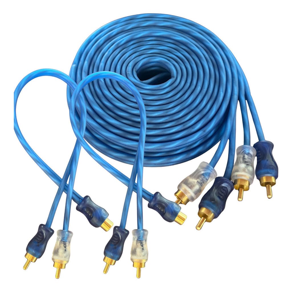 Kit Cabo Rca 5 Metros + 2 Rca Y Blindado Som Automotivo
