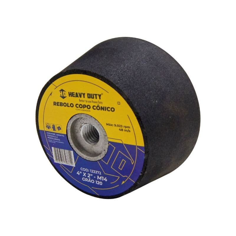 Rebolo Copo Conico 4" X 2" X M14 #36 - 1 Peça - Heavy Duty