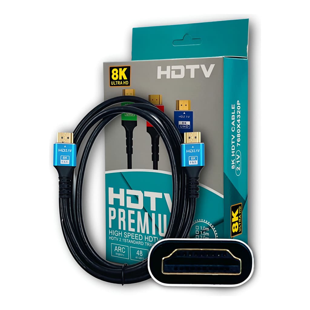 Cabo Hdmi 8k 2.1 Ultra Hd Premium 1,5m 48gbps Arc 4320p