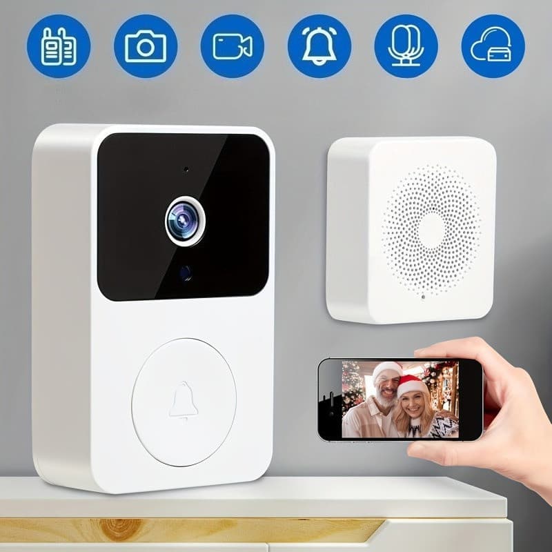 Campainha de vídeo wi-fi doméstica, câmera sem fio de alta definição, detecção esportiva PIR, sistema de segurança de al