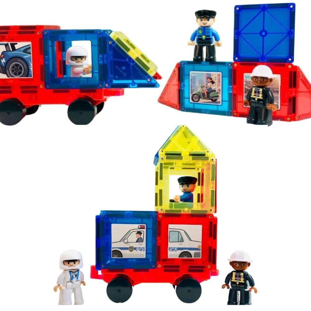 Brinquedo  Veiculos Magnéticos Magforma Blocos 30 Pçs Montar