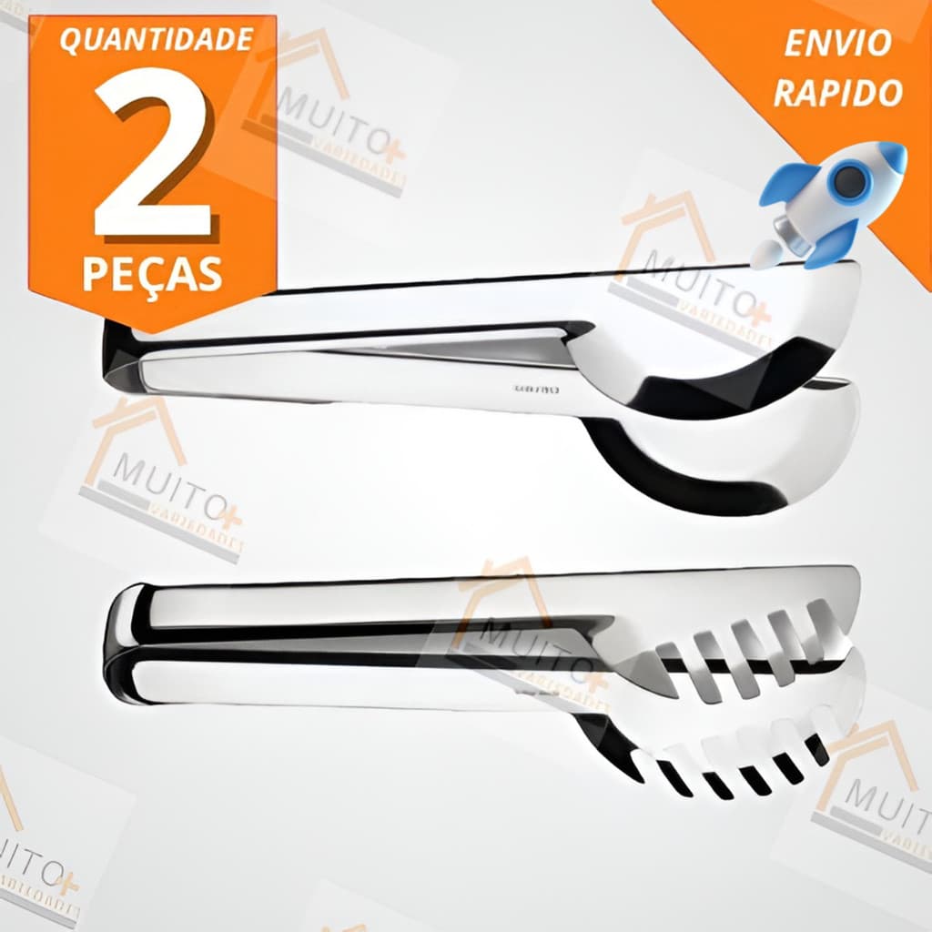 Kit 2 Pegador de Massa 20cm Pegador de Salada 20cm Pegador Universal 20cm Inox
