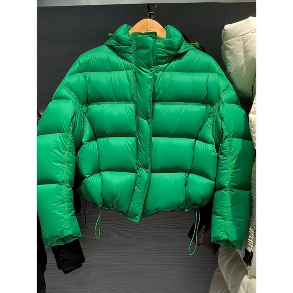 Único Super bonito verde curto para baixo jaqueta feminina inverno 2025 novo estilo estilo coreano pequeno pão jaqueta g