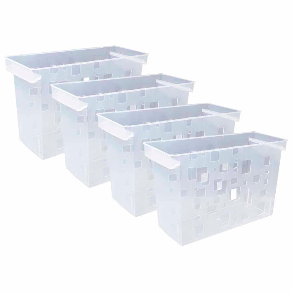 Kit 4 Caixa Arquivo Móvel Cristal Dello Resistente Multiuso
