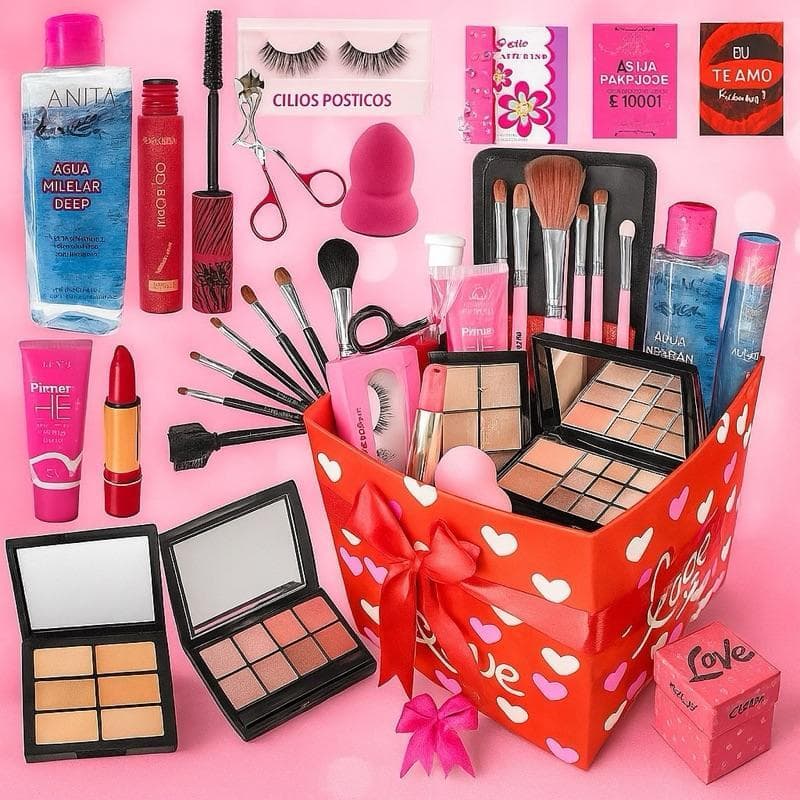 Kit 12 Itens Maquiagem Melhores Marcas Com Pincéis Gloss Batom Skin Care
