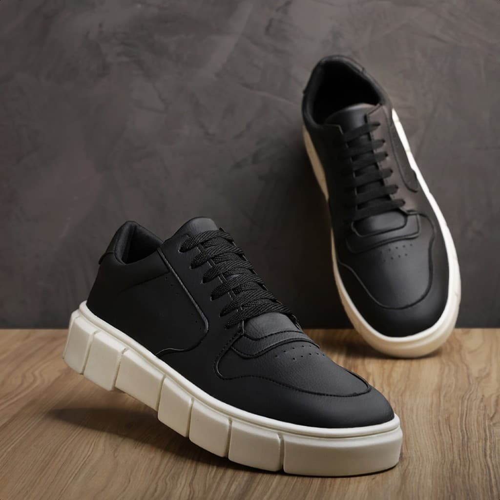 Tenis Masculino Casual sneakers Moderno Branco Sola Alta Tratorada Lançamento-Oferta!!