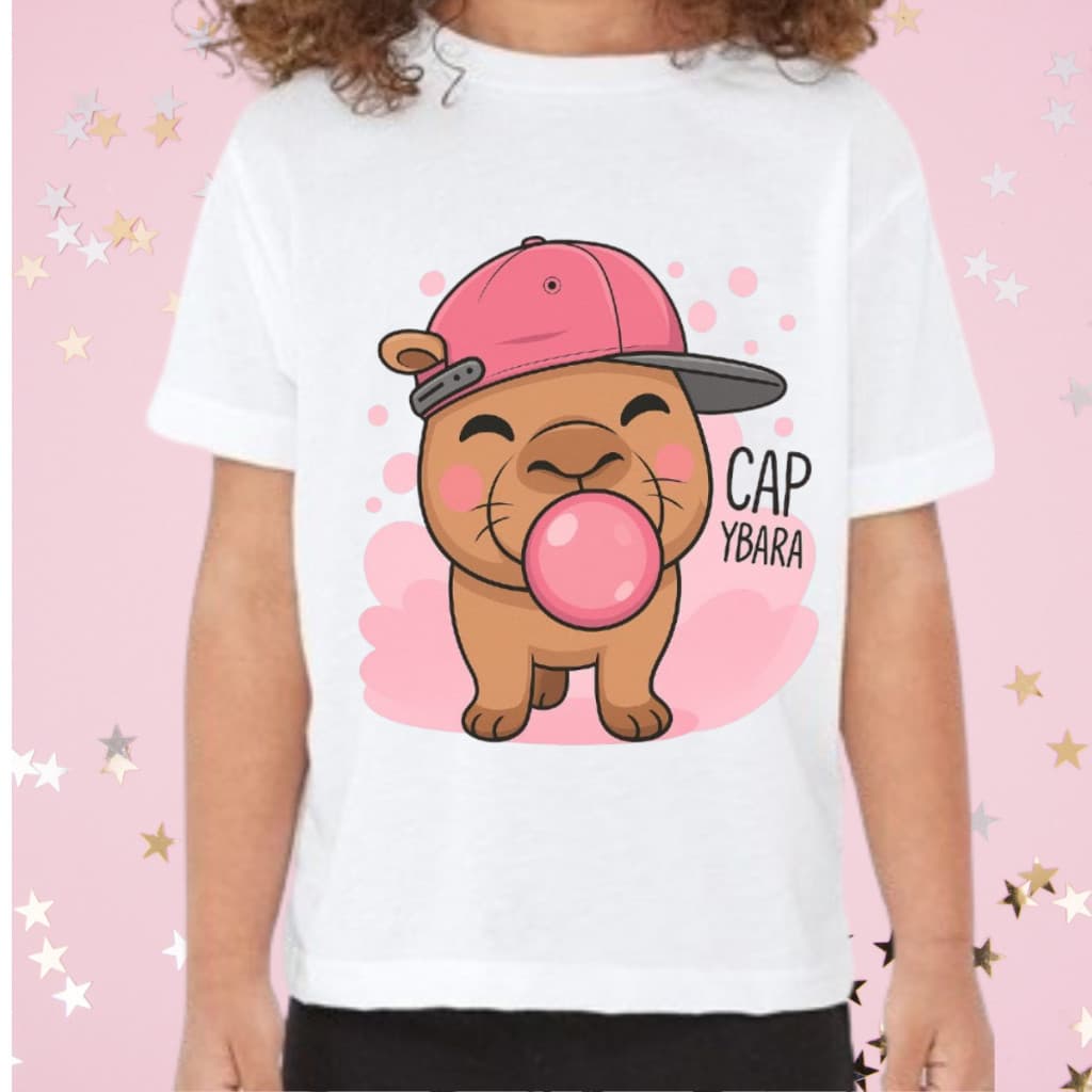 Camiseta Infantil Blusa Algodão Estampa Capivara Rita Modas