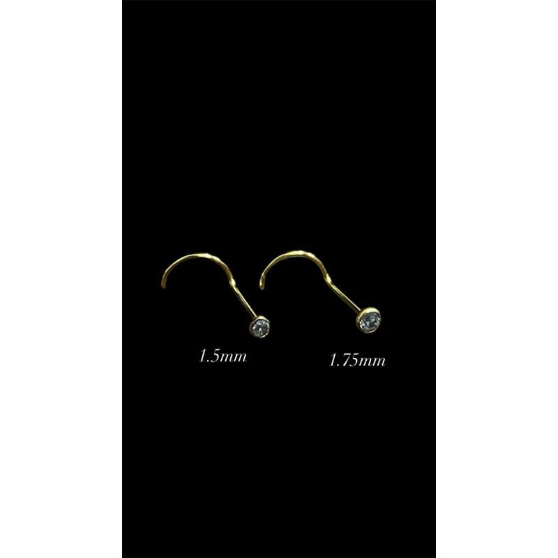 Piercing de Nariz AÇO INOX Dourado Ponto de Luz