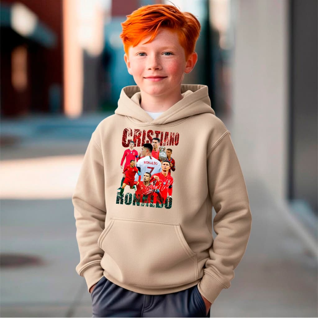 Blusa Moletom Infantil Cristiano Ronaldo Cr7 Jogador Goat Portugal