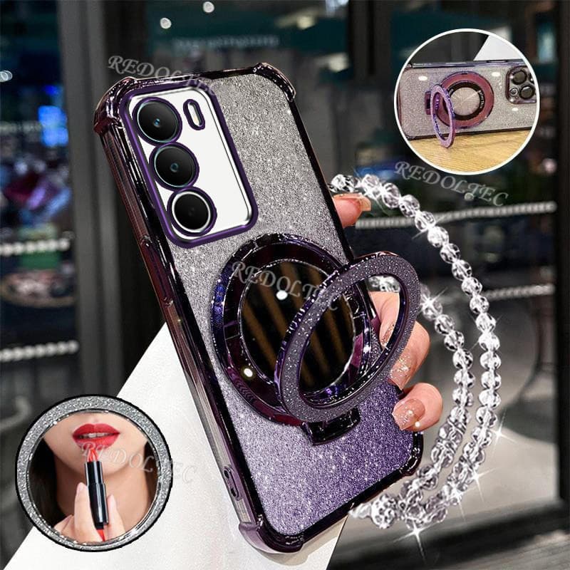 Capa ZXCA Realme C71 Capa de telefone quatro cantos à prova de choque Realme C 71 Glitter Capa de telefone Novo estilo L